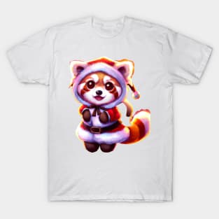 Beauty red panda santa outfit T-Shirt